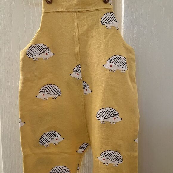 Zara Baby Yellow Hedgehog Overalls Cotton Size 9-12 Months NWOT - Picture 3 of 10